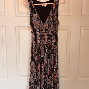 NWOT Maeve Anthropologie Paisley Wrap Midi Dress Small Boho Sleeveless Hippie